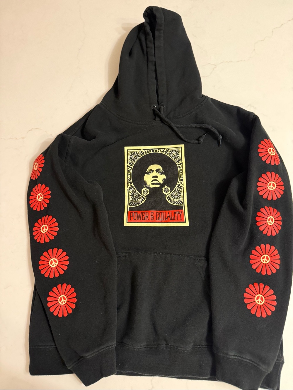 Obey Black Hooded Pullover with Branded Neck Tag